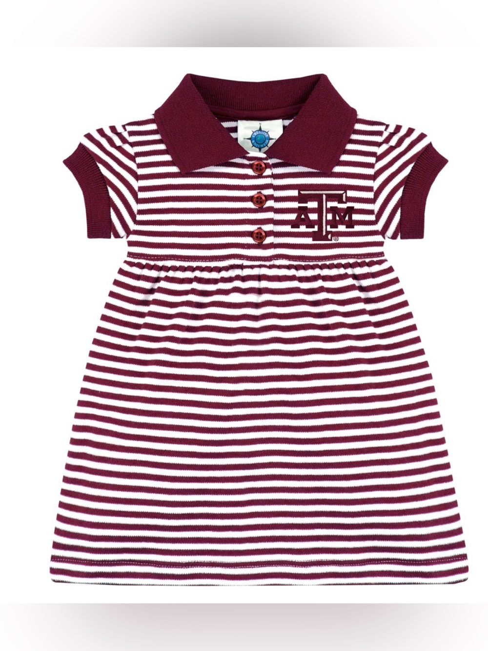 CREATIVE KNITWEAR Texas A&M Aggies Striped Game Day Dress with Bloomers- 6-9M